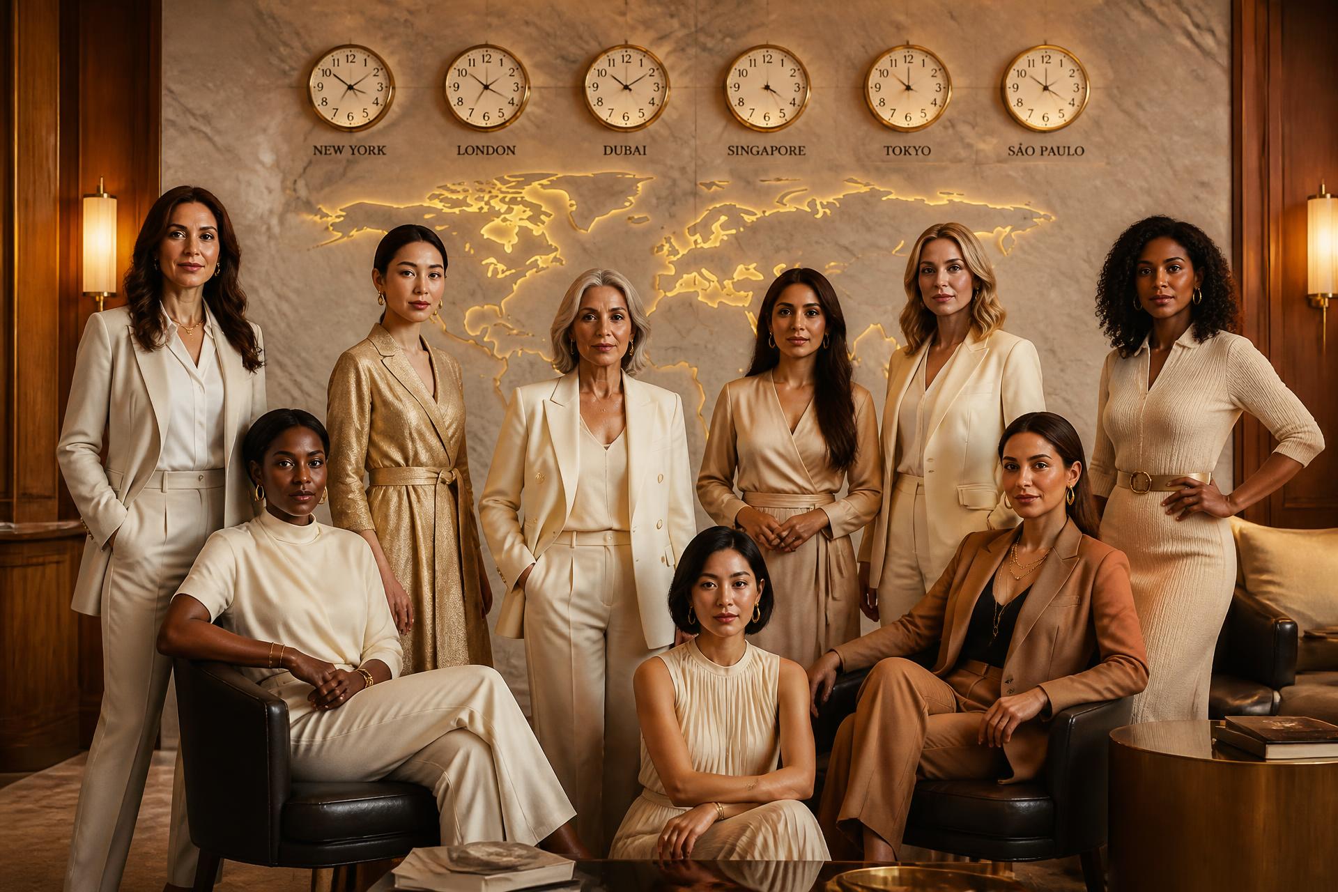 Women of different ages and backgrounds warmly supporting one another